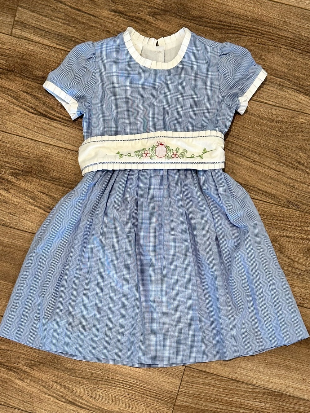 Marco & Lizzy Classic Blue and White Plaid Girls (4) Dress with Holiday Belts